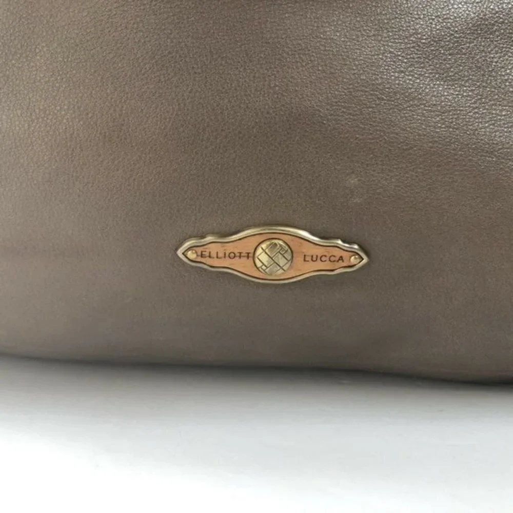 Elliot Lucca Handbag Leather Taupe Shoulderbag Tote Satchel